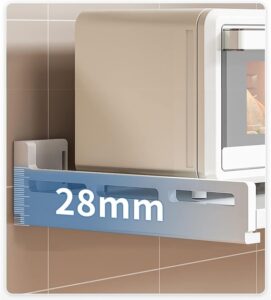 Wandmontiertes Mikrowellen-Regal aus Metall, platzsparend für Töpfe, Pfannen und Kochgeschirr – Bild 2