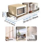 Edelstahl-Mikrowellen-Regal zur Wandmontage, abnehmbarer Organizer, 50 × 20 cm – Bild 3
