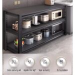 Freistehendes Küchenregal mit 3 Ebenen für Mikrowelle, Küche, Garage und Schlafzimmer – Bild 4