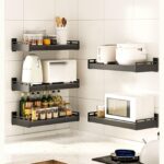 Verstellbares Mikrowellen-Regal zur Wandmontage, platzsparend und einfach zu installieren – Bild 6