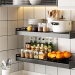 Verstellbares Mikrowellen-Regal zur Wandmontage, platzsparend und einfach zu installieren – Bild 7
