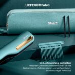 Shark SilkiPro Straight 2-in-1 Glätteisen + Haartrockner HT401EUBL mit Kamm-Aufsätzen, Blau – Bild 13